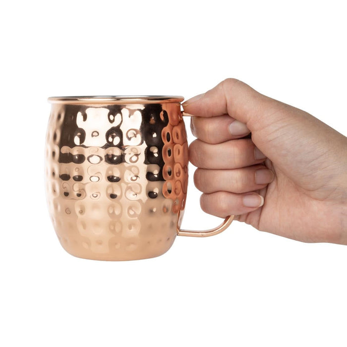 Olympia Barware Hammered Stainless Steel Copper Coated Mug 440ml Olympia