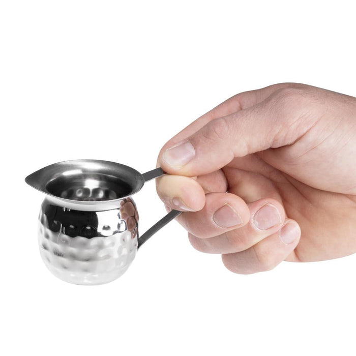 Olympia Hammered Stainless Steel Mini Milk Jug 78ml (6 Pack) Olympia