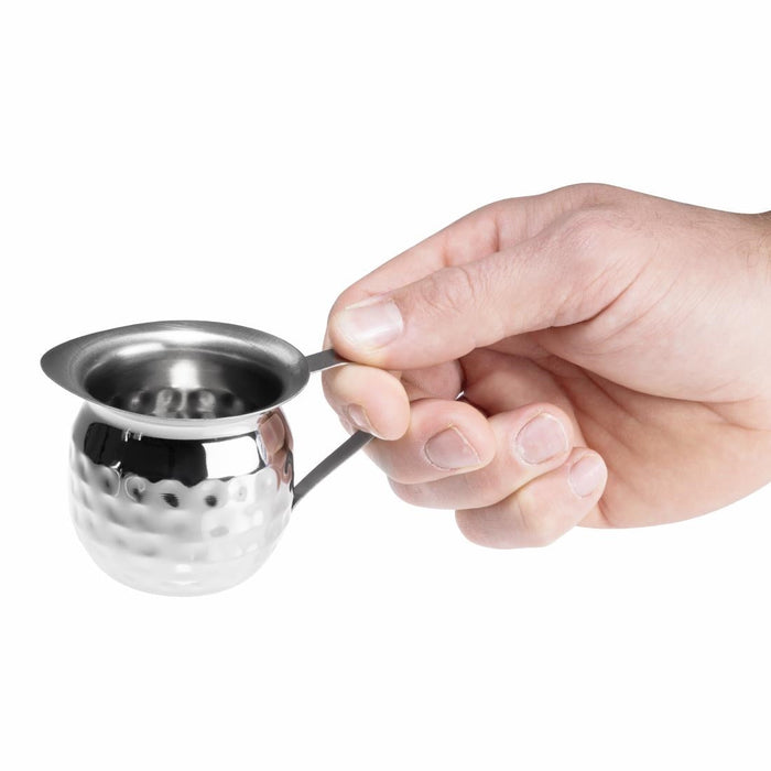 Olympia Hammered Stainless Steel Mini Milk Jug 120ml (6 Pack) Olympia