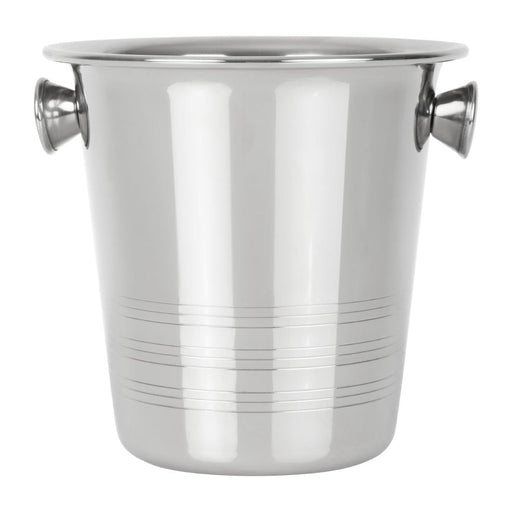 Olympia Ice Bucket with Handles and Etch Detail Stainless Steel 1050ml Olympia