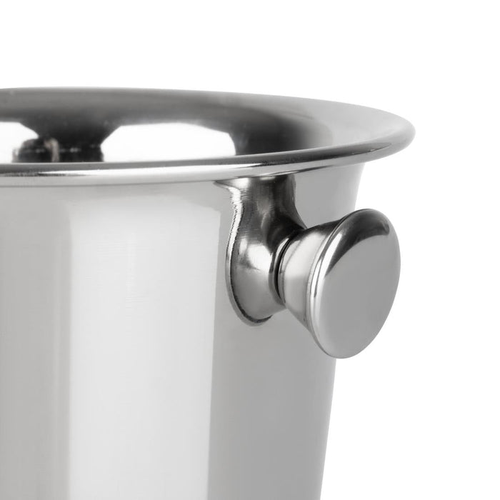 Olympia Ice Bucket with Handles and Etch Detail Stainless Steel 1050ml Olympia
