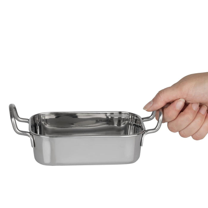Olympia Table Presentation Rectangular Dish Stainless Steel 140x90mm Olympia