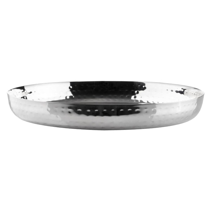 Olympia Hammered Stainless Steel Round Tray 260x35mm Olympia
