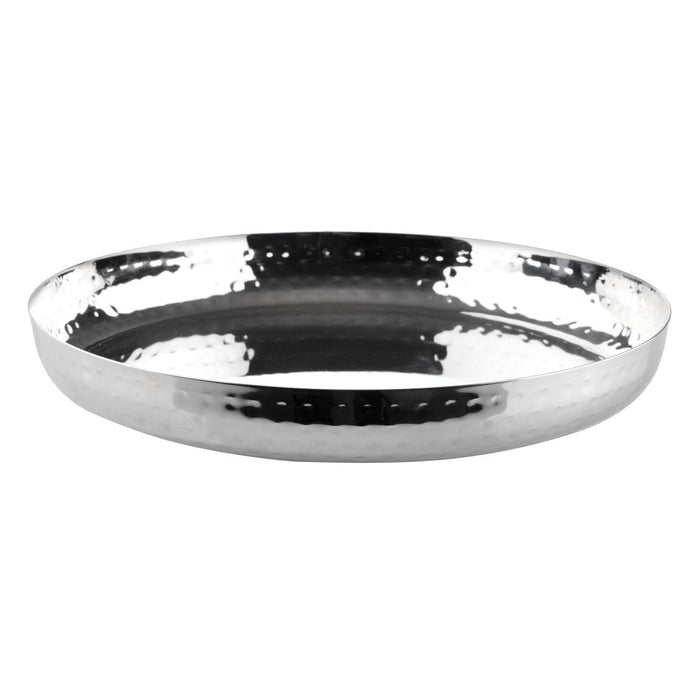 Olympia Hammered Stainless Steel Round Tray 260x35mm Olympia