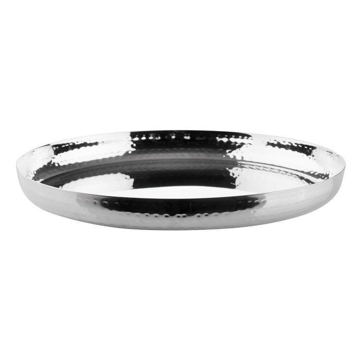 Olympia Hammered Stainless Steel Round Tray 320x35mm Olympia