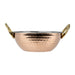 Olympia Copper Kadai Dish Stainless Steel Brass Handles 400ml Olympia