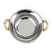 Olympia Copper Kadai Dish Stainless Steel Brass Handles 400ml Olympia
