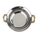 Olympia Copper Kadai Dish Stainless Steel Brass Handles 660ml Olympia