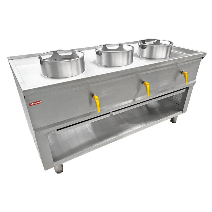 In-line wok burners Ø 290 mm. 21.44kW. Special-to-order
