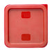 Hygiplas Square Food Storage Container Lid Red Small Vogue