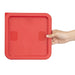 Hygiplas Square Food Storage Container Lid Red Medium Vogue