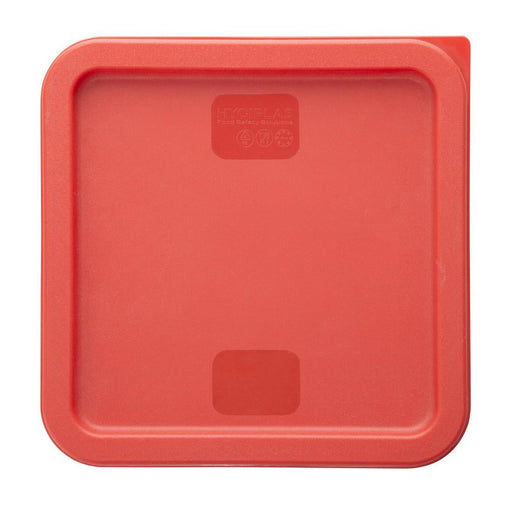 Hygiplas Square Food Storage Container Lid Red Large Vogue