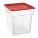 Hygiplas Square Food Storage Container Lid Red Large Vogue