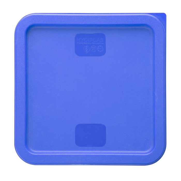Hygiplas Square Food Storage Container Lid Blue Medium Vogue