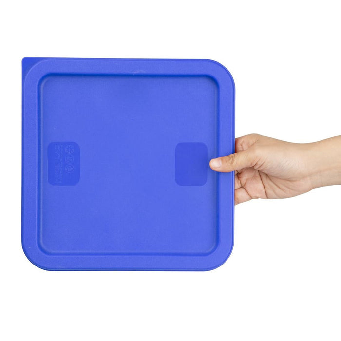 Hygiplas Square Food Storage Container Lid Blue Medium Vogue