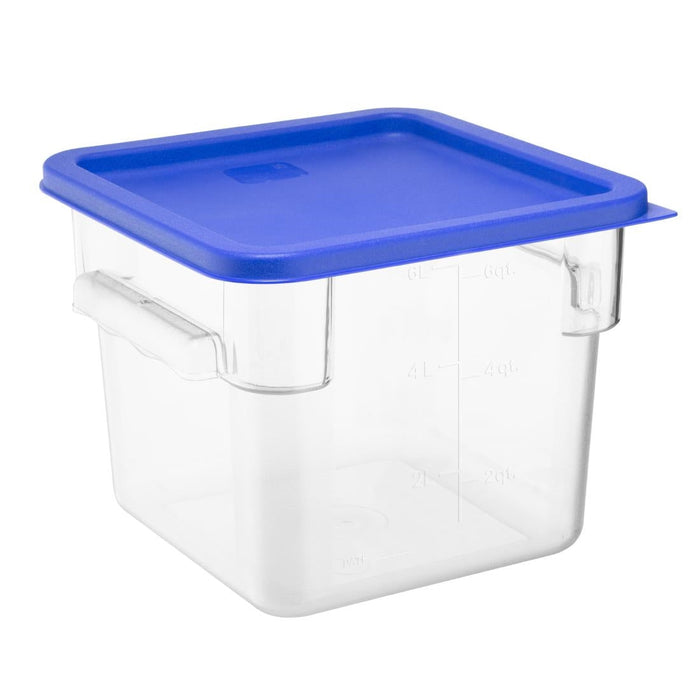 Hygiplas Square Food Storage Container Lid Blue Medium Vogue