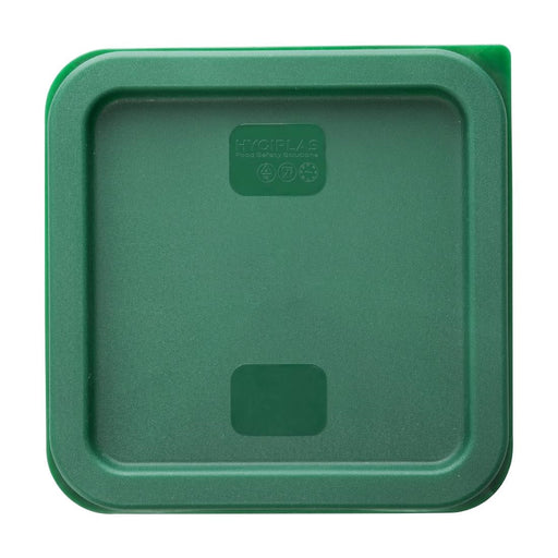 Hygiplas Square Food Storage Container Lid Green Small Vogue