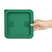 Hygiplas Square Food Storage Container Lid Green Small Vogue