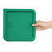 Hygiplas Square Food Storage Container Lid Green Medium Vogue