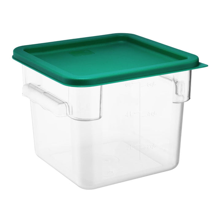 Hygiplas Square Food Storage Container Lid Green Medium Vogue