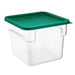 Hygiplas Square Food Storage Container Lid Green Medium Vogue