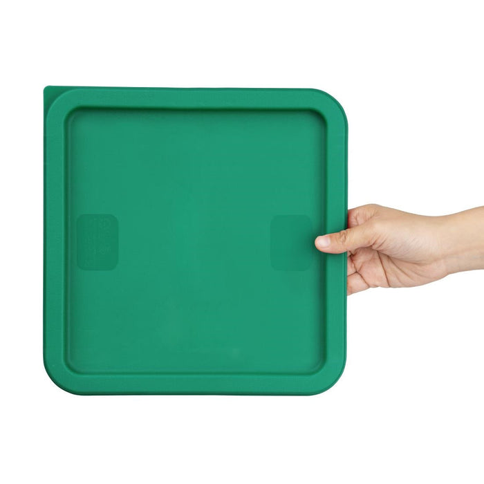 Hygiplas Square Food Storage Container Lid Green Large Vogue