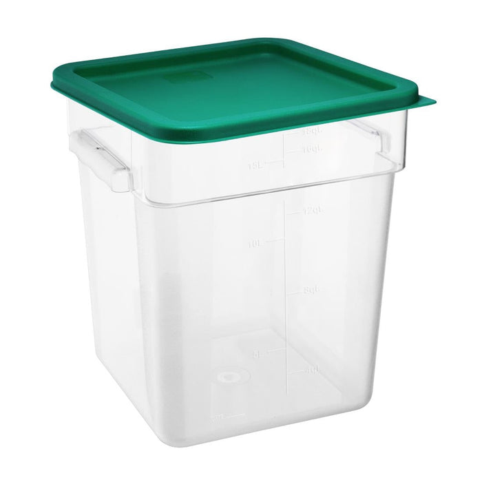 Hygiplas Square Food Storage Container Lid Green Large Vogue