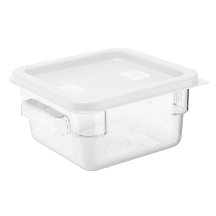 Hygiplas Square Food Storage Container Lid White Small Vogue