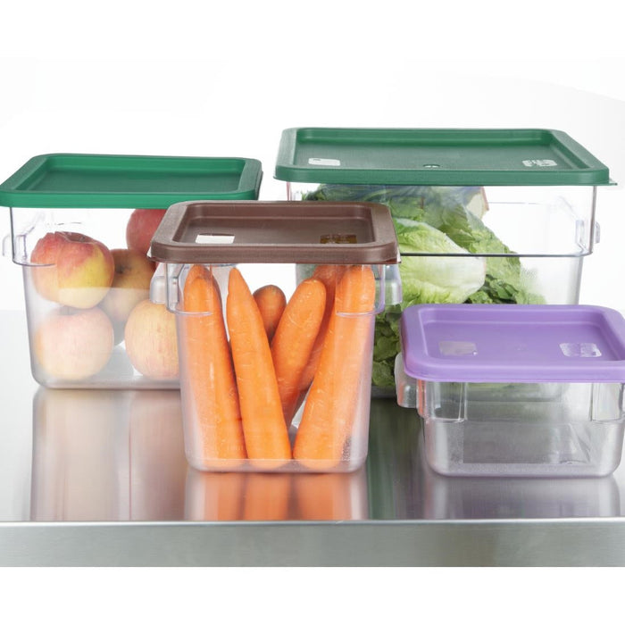 Hygiplas Square Food Storage Container Lid White Small Vogue