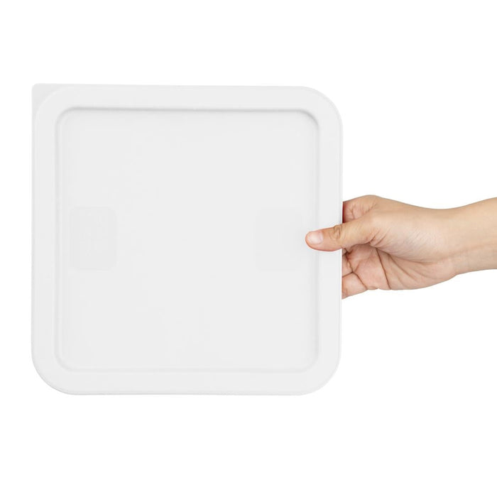 Hygiplas Square Food Storage Container Lid White Medium Vogue