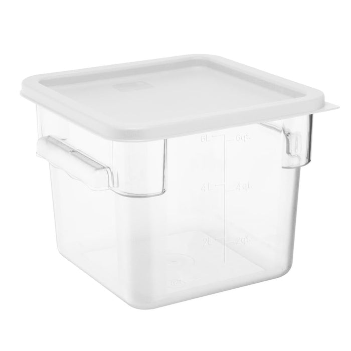 Hygiplas Square Food Storage Container Lid White Medium Vogue
