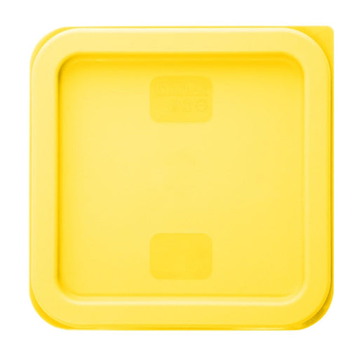 Hygiplas Square Food Storage Container Lid Yellow Small Vogue