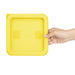 Hygiplas Square Food Storage Container Lid Yellow Small Vogue