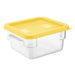 Hygiplas Square Food Storage Container Lid Yellow Small Vogue