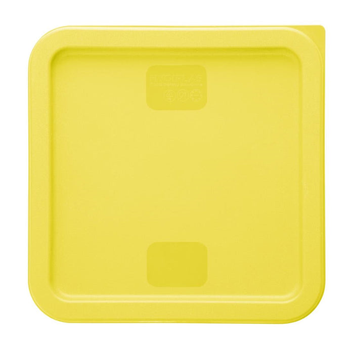 Hygiplas Square Food Storage Container Lid Yellow Medium Vogue