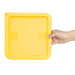 Hygiplas Square Food Storage Container Lid Yellow Medium Vogue