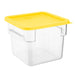 Hygiplas Square Food Storage Container Lid Yellow Medium Vogue