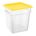 Hygiplas Square Food Storage Container Lid Yellow Large Vogue
