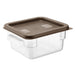 Hygiplas Square Food Storage Container Lid Brown Small Vogue