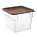 Hygiplas Square Food Storage Container Lid Brown Medium Vogue