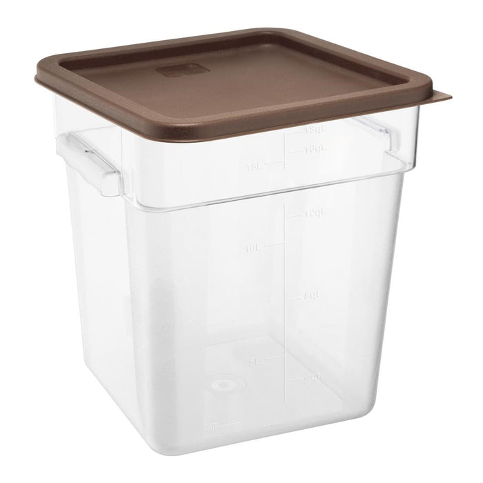 Hygiplas Square Food Storage Container Lid Brown Large Vogue