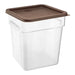 Hygiplas Square Food Storage Container Lid Brown Large Vogue