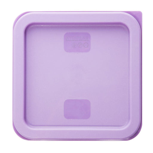 Hygiplas Square Food Storage Container Lid Purple Small Vogue