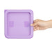 Hygiplas Square Food Storage Container Lid Purple Small Vogue