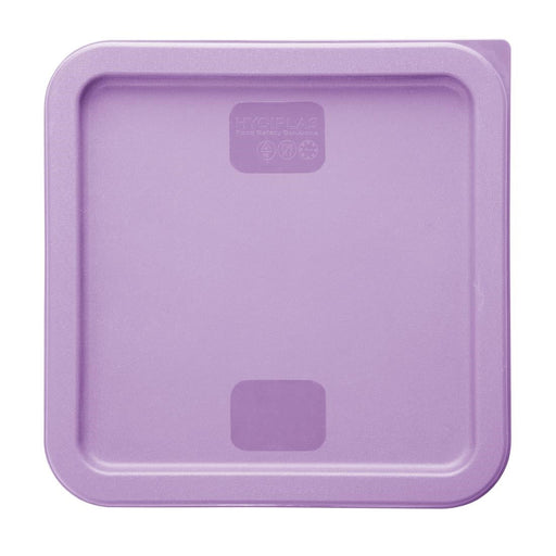 Hygiplas Square Food Storage Container Lid Purple Medium Vogue