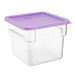 Hygiplas Square Food Storage Container Lid Purple Medium Vogue
