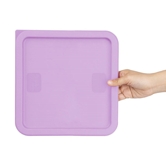 Hygiplas Square Food Storage Container Lid Purple Large Vogue