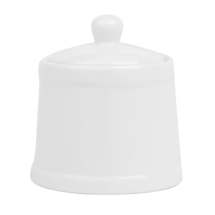 Olympia Whiteware Pier Sugar Bowls with Lids 250ml (6 Pack) Olympia