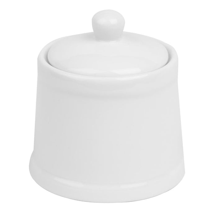 Olympia Whiteware Pier Sugar Bowls with Lids 250ml (6 Pack) Olympia