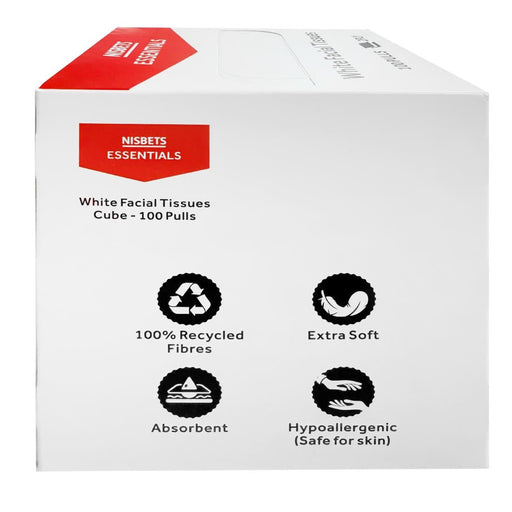 Nisbets Essentials Facial Tissues Cube - 100 sheets (36 Pack) Nisbets Essentials